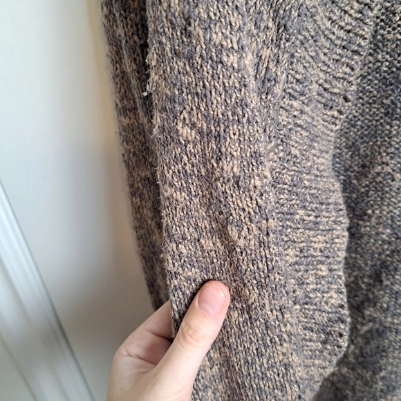 Cabi Brown Taupe Marled 100% Cotton Knit Boho Cardigan Sweater Size Small - Picture 6 of 8